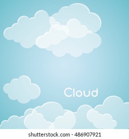 Blue and white design of cloud icon