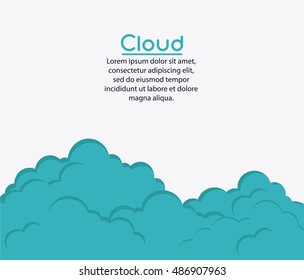 Blue and white design of cloud icon