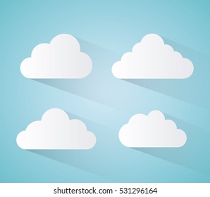 Blue and white design of cloud icon
