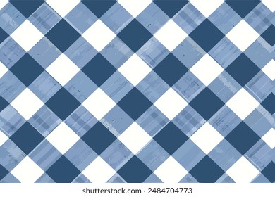 Blue and White Diagonal Plaid Pattern. Vector illustration design.