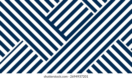 Fundo de padrão geométrico de tarja diagonal azul e branco