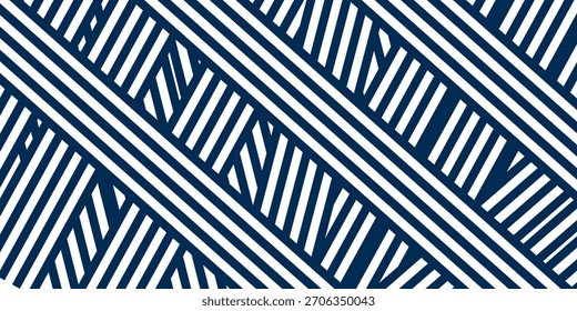 Fondo de patrón geométrico de franja diagonal azul y blanco. Diseño moderno de moda en Ilustración vectorial