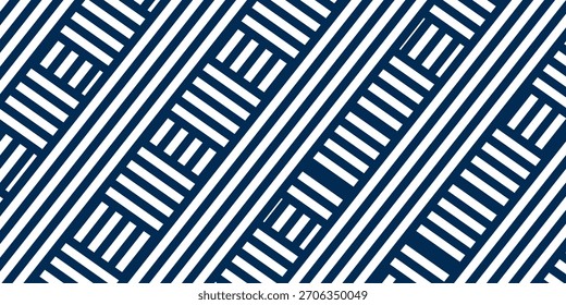 Fondo de patrón geométrico de franja diagonal azul y blanco. Diseño moderno de moda en Ilustración vectorial