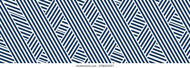 Fondo de patrón geométrico de franja diagonal azul y blanco. Diseño moderno de moda en Ilustración vectorial