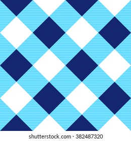 Blue White Diamond Chessboard Background Vector Illustration