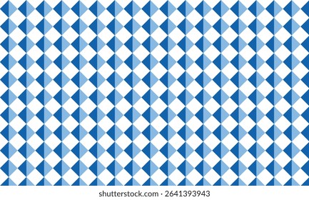 Blue and white diamond pattern background in a seamless geometric layout. Ideal for textiles, event decor, graphic design, and digital projects with a clean, symmetrical, and traditional look.