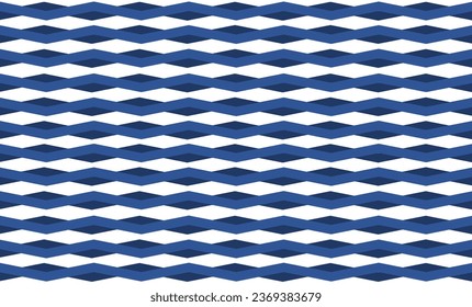 patrón de diamante azul y blanco, sin soldadura línea de zigzag azul claro y azul oscuro sobre patrón blanco, zag zag horizontal chevron azul sobre azulejos blancos repetir patrón sin inconvenientes diseño de imagen impresión de tela