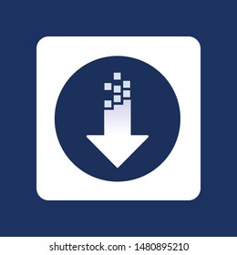 blue and white digital arrow icon