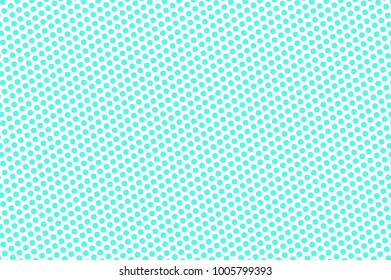 Blue white dotted halftone. Half tone vector background. Frequent dotted pattern. Cold palette futuristic texture. Mint blue ink dot on transparent backdrop. Pop art dotwork. Modern design template