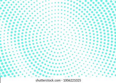 Blue white dotted halftone. Half tone vector background. Faded rough dotted gradient. Abstract futuristic texture. Mint blue ink dot on transparent backdrop. Pop art dotwork. Modern design template
