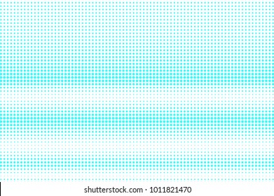 Blue white dotted halftone. Halftone vector background. Horizontal glitch dotted gradient. Retro futuristic texture. Turquoise dot on transparent backdrop. Abstract half tone. Modern design template