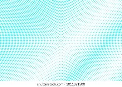 Blue white dotted halftone. Halftone vector background. Shiny subtle dotted gradient. Retro futuristic texture. Turquoise dot on transparent backdrop. Abstract half tone. Modern design template