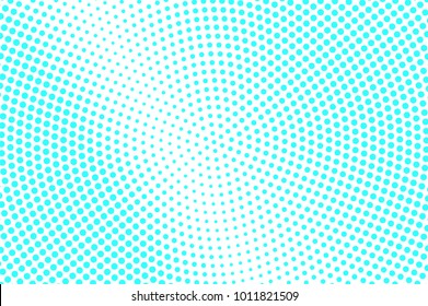 Blue white dotted halftone. Halftone vector background. Centered radial dotted gradient. Retro futuristic texture. Turquoise dot on transparent backdrop. Abstract half tone. Modern design template