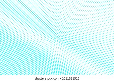 Blue white dotted halftone. Halftone vector background. Shiny smooth dotted gradient. Retro futuristic texture. Turquoise dot on transparent backdrop. Abstract half tone. Modern design template