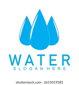 blue and white dripping water logo