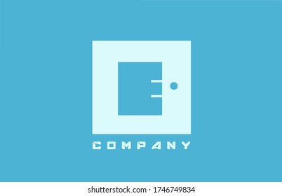 blue white E alphabet letter logo icon for company and business with dot design