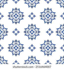 Blue and white embroidery, motif ethnic ikat seamless textile illustration, print striped ornament, pattern, design for wrapping, silk, scarf, clothing, background, textile, carpets, curtains.