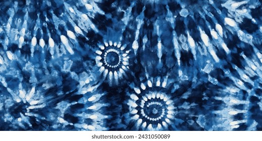 Blue and white fabric tie dye pattern ink , colorful tie dye pattern abstract background. Tie dye two tone clouds . Shibori, tie dye, abstract batik brush seamless and repeat pattern design.