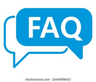 blue and white faq icon in overlapping balloons