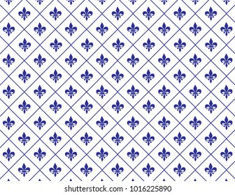 Blue and White Fleur de Lis