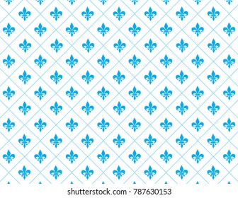 Blue and White Fleur de Lis Background