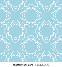 Blue and white floral ornament. Seamless pattern for textile and wallpapers