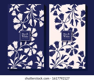 Blue and White Floral Pattern Design