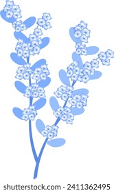Flor azul blanca sin fondo