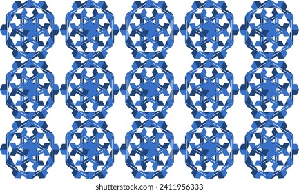 Blue and white flower seamless repeat pattern with elements, replete image design fabric printing, patter background