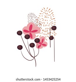 blue white flower vector stylized modern  floral print design isolated 