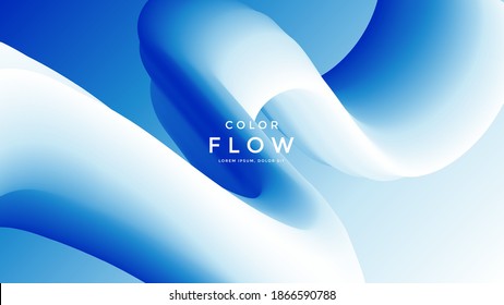 Fondo de onda de líquido azul y blanco. Composiciones geométricas de duotón con forma de flujo 3d de gradiente. Innovación diseño moderno para portada, página de inicio.