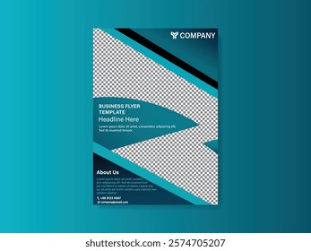 A blue and white flyer  design