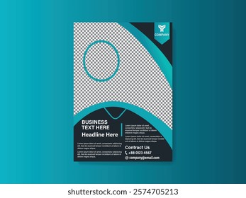 A blue and white flyer  design