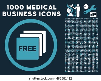 Blue And White Free vector bicolor rounded icon. Image style is a flat icon symbol inside a circle, dark blue background. Bonus clip art includes 1000 medical business design elements.
