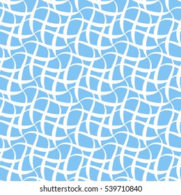 Blue and white frost seamless pattern. Cold frozen water with waves.