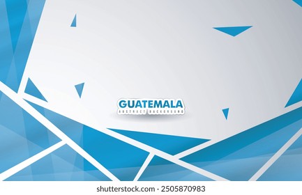 Blue white geometric abstract background with irregular shapes. Good template for guatemala national day or independence day