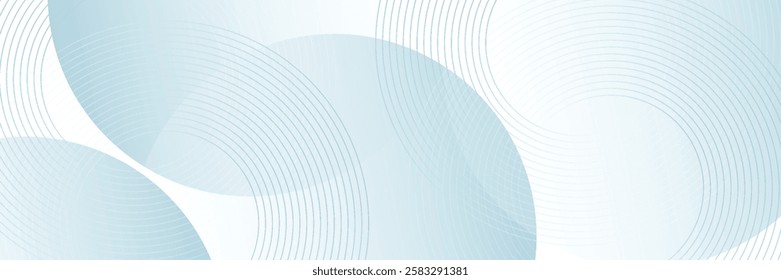 Blue white geometric abstract background with overlapping circles