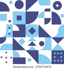 Abstraktes geometrisches Hintergrund-Muster in Blau und Weiß