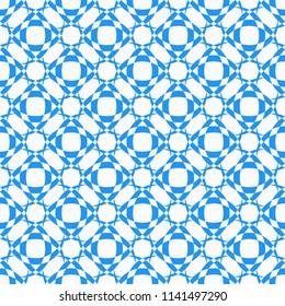 Blue and white geometric abstract seamless vector pattern