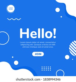 blue white geometric background modern design. Vector abstract background texture design, bright poster, banner background illustration shapes composition with trendy gradients