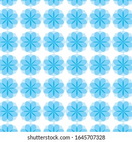 Blue and white geometric flower pattern design