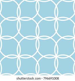 Blue and white geometric ornament. Seamless pattern for web, textile and wallpapers