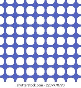 Blue and white geometric pattern. 1970s geometric texture. Seamless vector geometry fashion design pattern. Textile print.