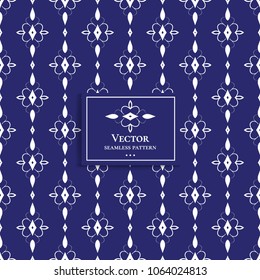 Blue and white geometric pattern. Minimal pattern. Vintage. Stylised cross and hearts. Great for fabric and textile, flyer, banner, business cards, wallpaper, packaging or any desired idea. 