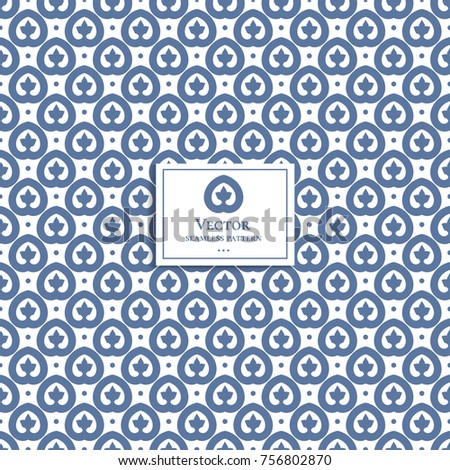 Blue and white geometric seamless pattern. Minimal pattern. Vintage. Great for fabric and textile, wallpaper, packaging or any desired idea. 