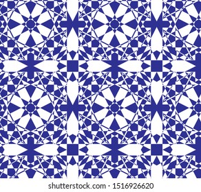 Blue and white geometric wallpaper and background
