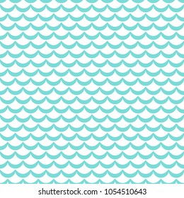 Blue and white geometric waves seamless pattern, vector