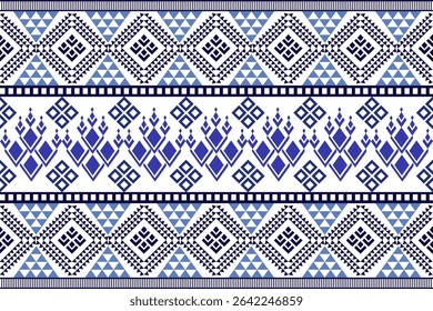 Blue White Geometry Ethnic Native  American Decoration Text tile