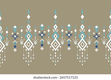 Geometría azul y blanca Patrón de decoración tradicional indígena indígena indígena navajo azteca 