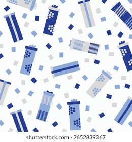 Blue and white gift scatter seamless pattern. Perfect for art and crafts, digital paper, fabric printing, textile printing, packaging, scrapbooking, gift wrap, background and more.
